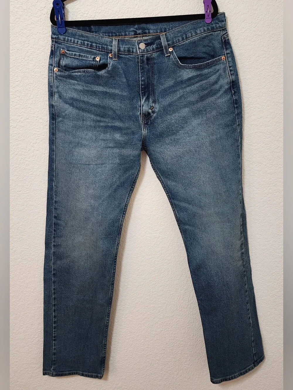 Levi's 505 Regular Fit Straight Leg Jeans Medium Wash Men's Tagged as 36x34